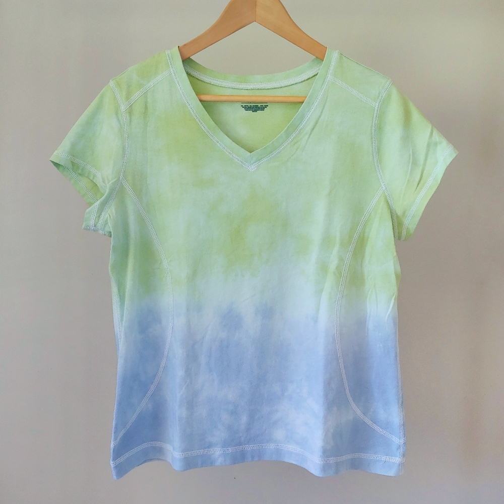 Tek Gear Tie Dye T-Shirt Size XL Green Blue